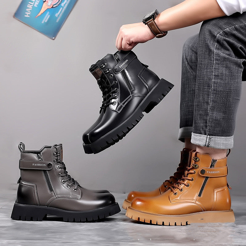 Mens Fashion Thick-Soled High-Top Wearable Martin Boots
