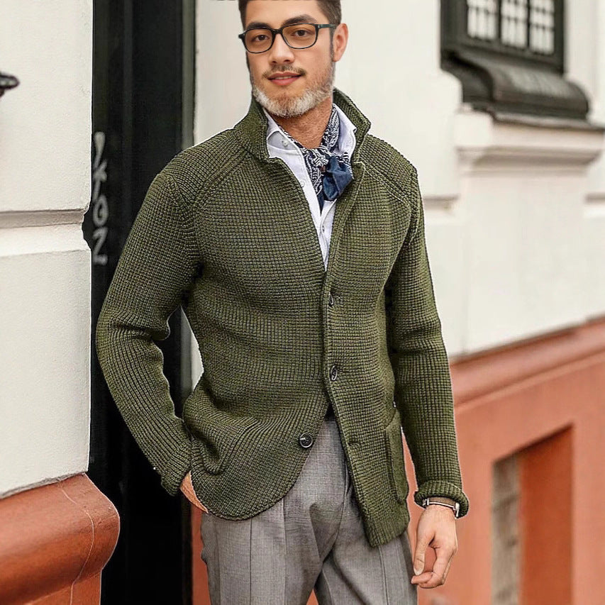 Casual Long Sleeve Solid Color Knitted Coat