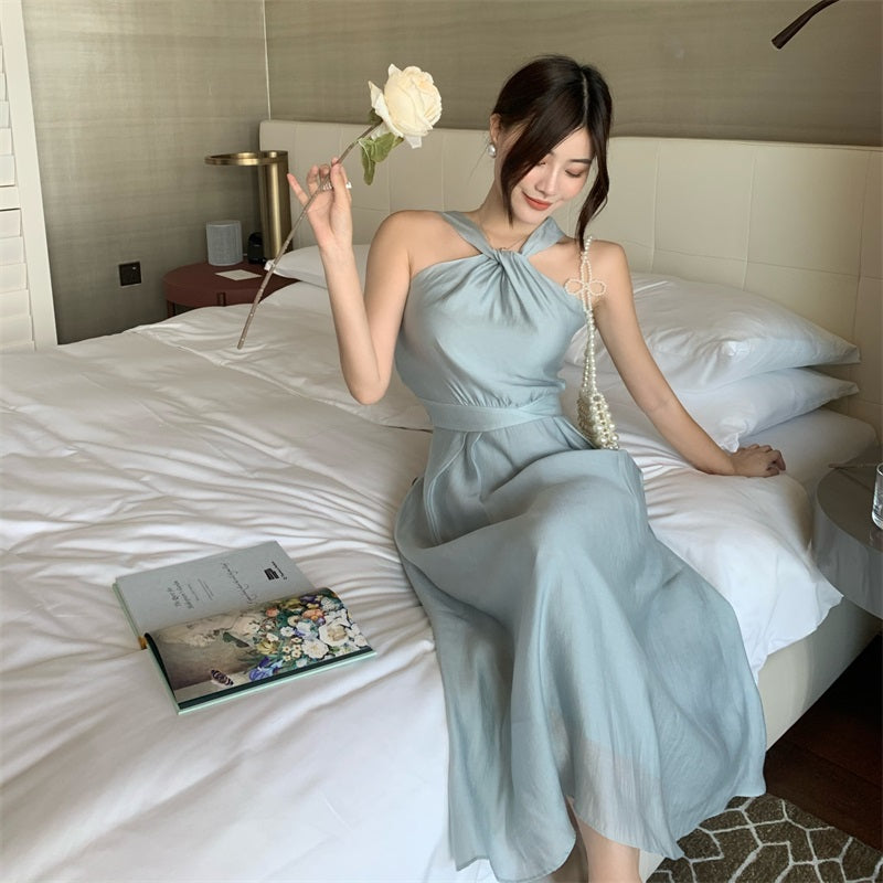 Women's Summer French Halterneck Dress
