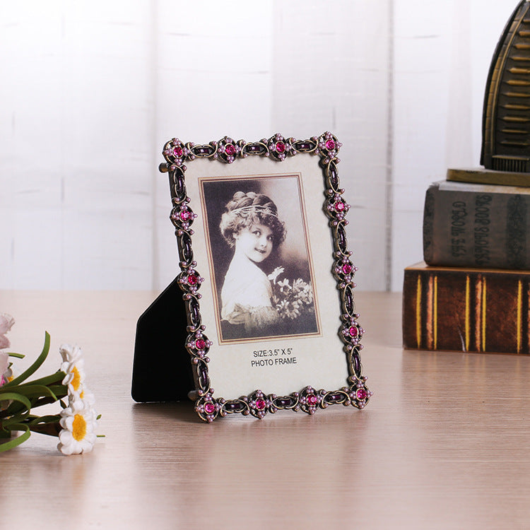 European Creative Enamel Metal Photo Frame