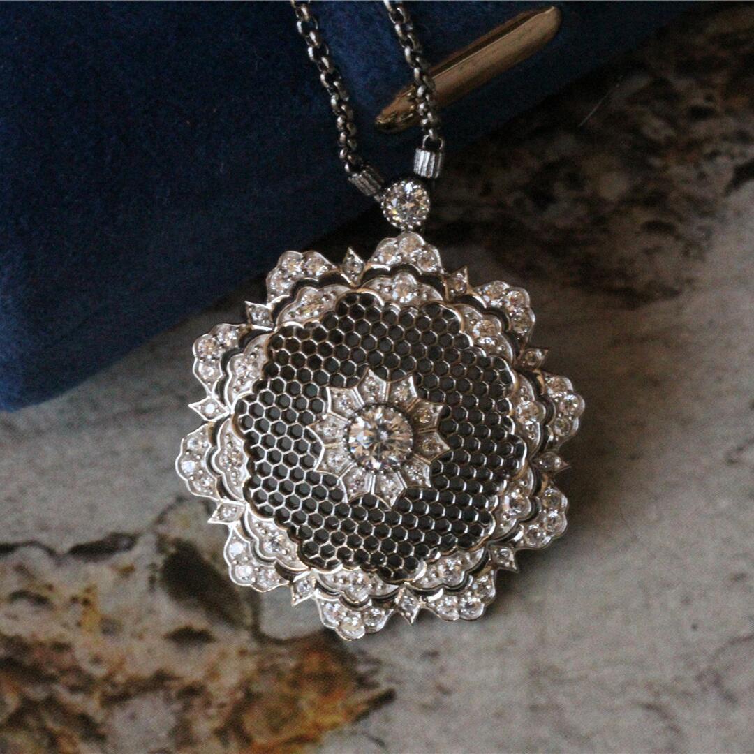Sterling Silver Gold Plated Vintage Flower Necklace Dress