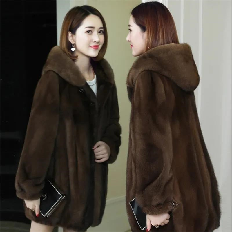 Ladies Haining Fur Mink Fur Coat