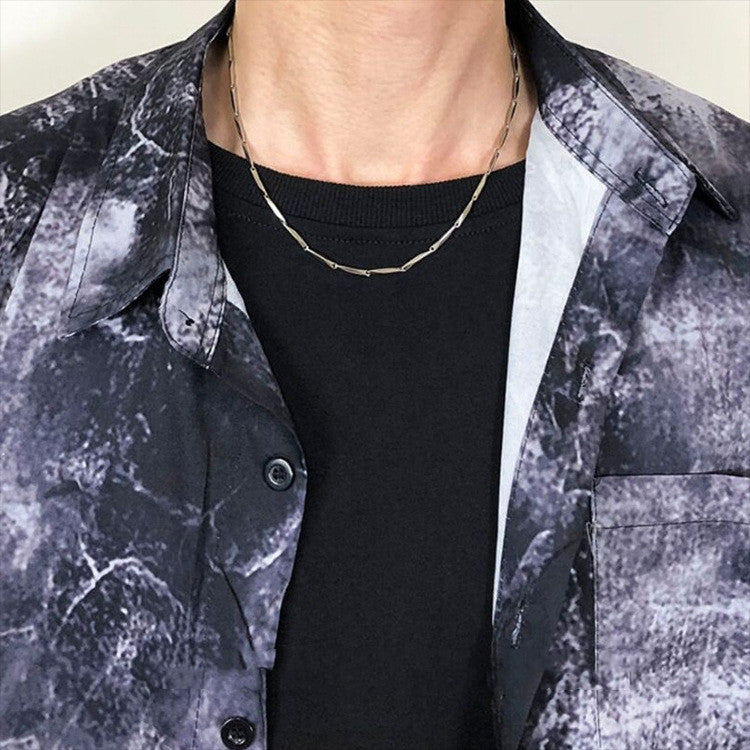 Diamond Cross Titanium Steel Necklace Male Personality
