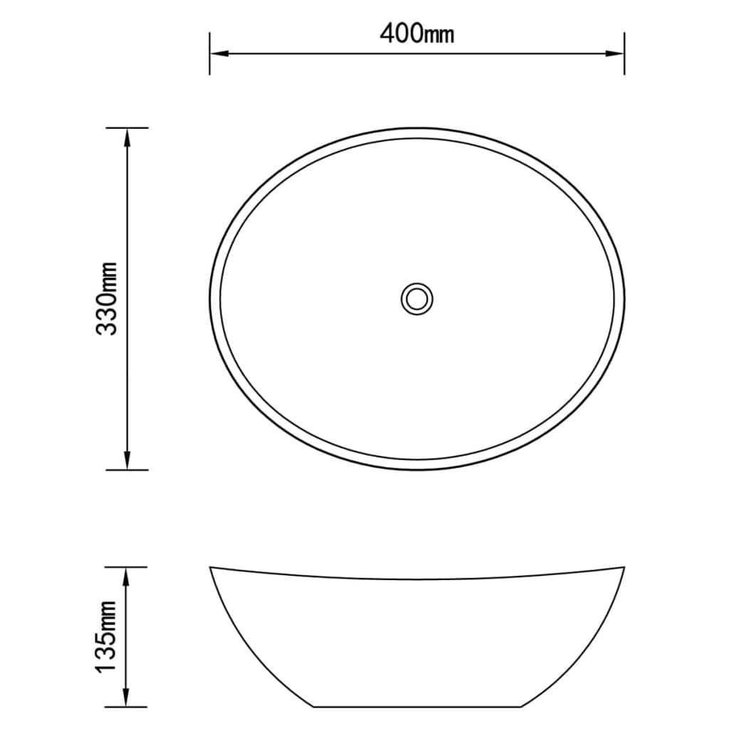 Luxury Oval Washbasin Matte Ceramic Luxury
