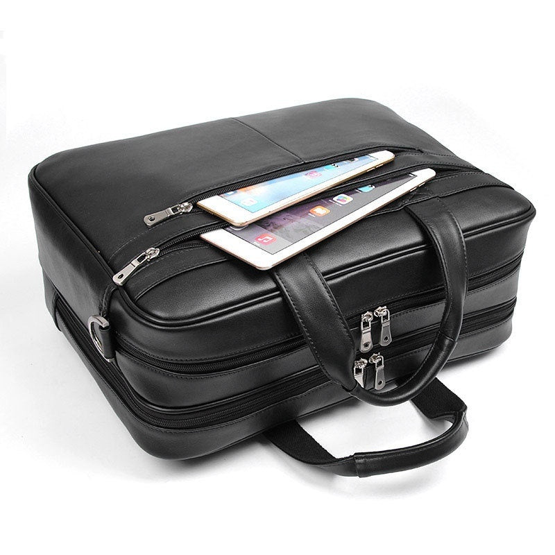 Leather Handbag Briefcase Napa Leather Comfortable Texture Men's Real-Leather Bag