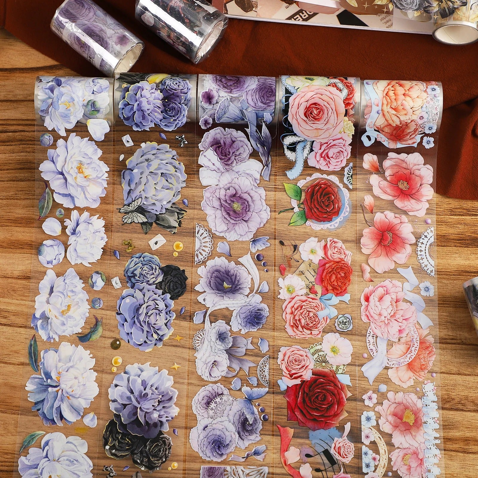 200mm500mm Roll Antique Landscaping Flower Washi Paper PET