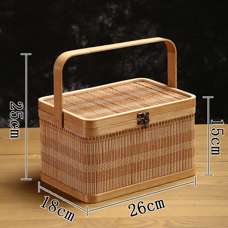 Bamboo Woven Retro Simple Shopping Basket