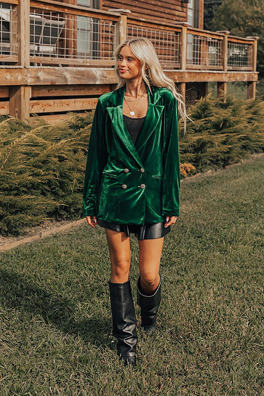 Casual Loose Double-Breasted Velvet Suit Jacket
