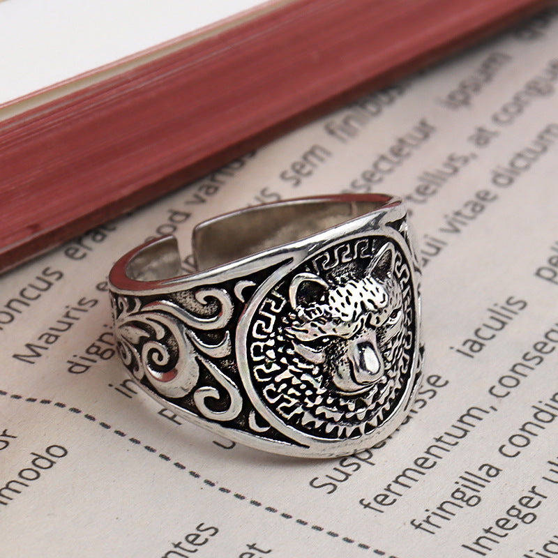 Vintage Cheetah Ring Creative Domineering Advanced Opening Adjustable