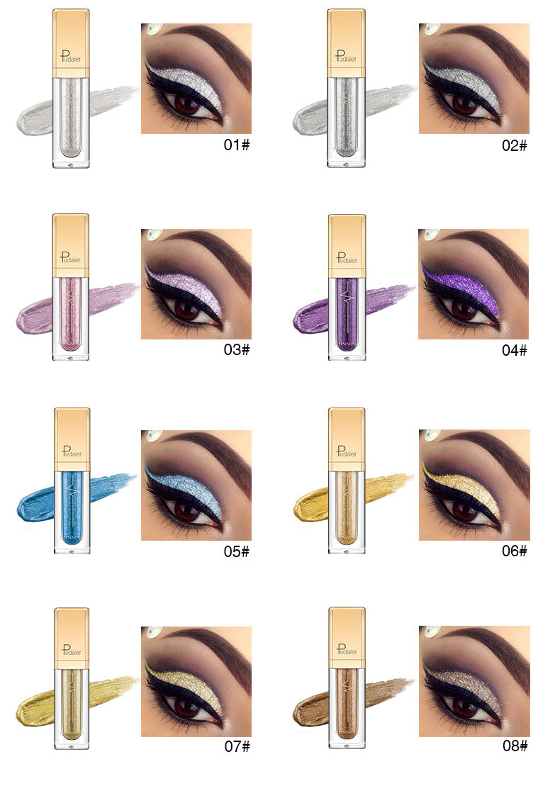 18 Color Glitter Eyeshadow Shiny Pearl Eye Shadow liquid Eye Makeup Pigments Purple Gold Shimmer Cosmetics Gel