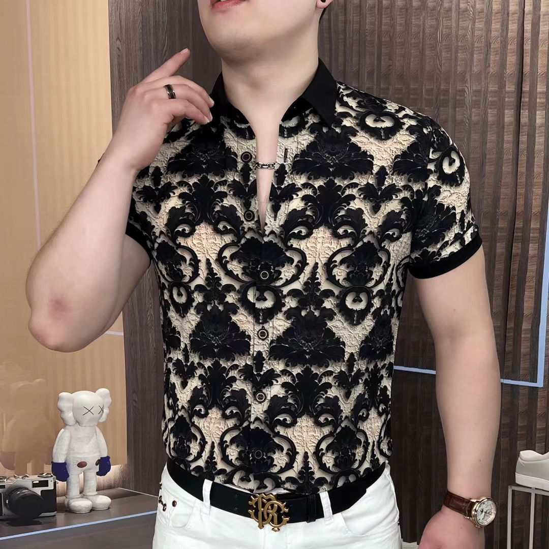 Men's Summer Casual Collar Printed POLO Shirt