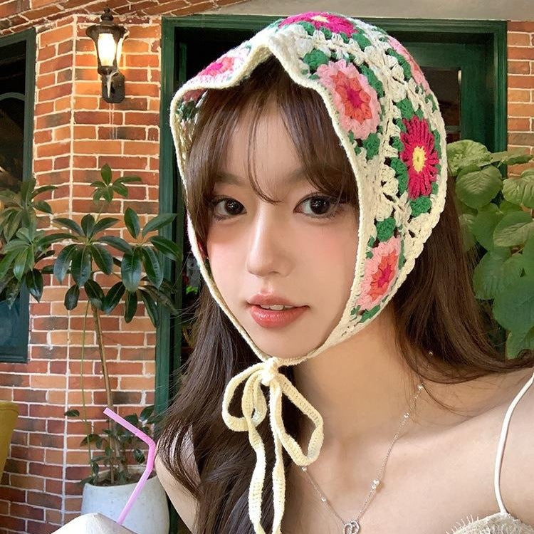 Retro French Knitting Kerchief Women