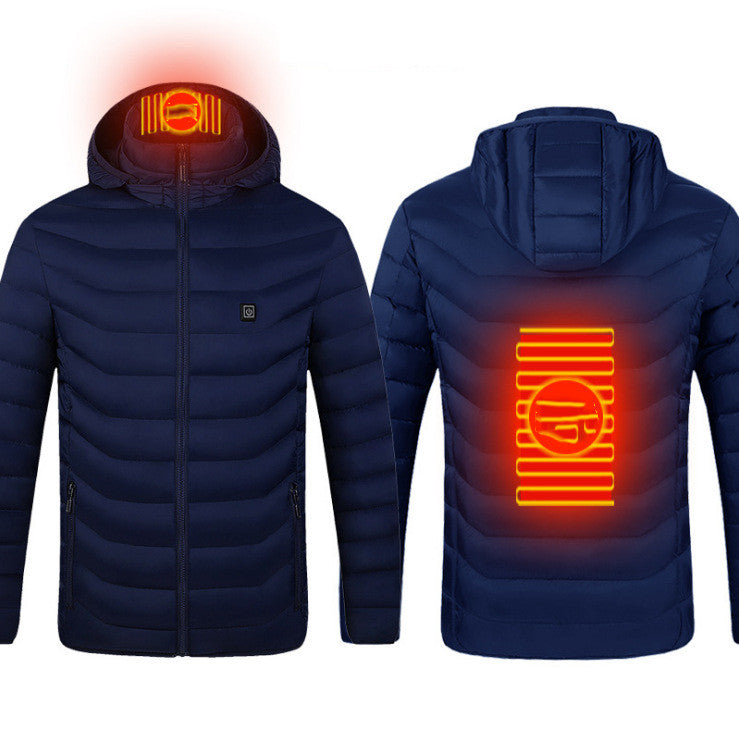 Winter Heated Jacket USB Electric Cotton Coat Zip-Up Heater Thermal Clothing Heating Vest For Men