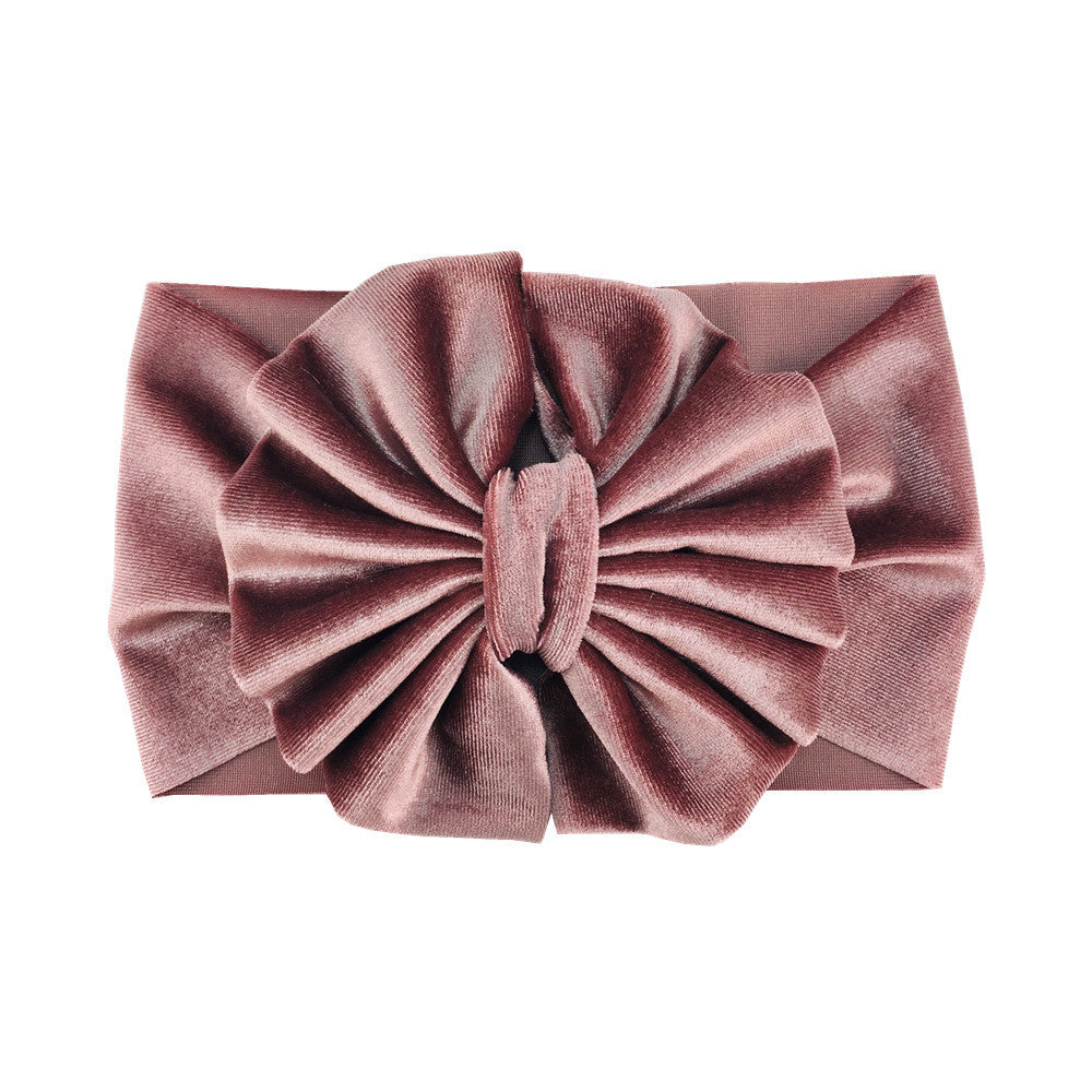 Headband Oversized Gold Velvet Bow