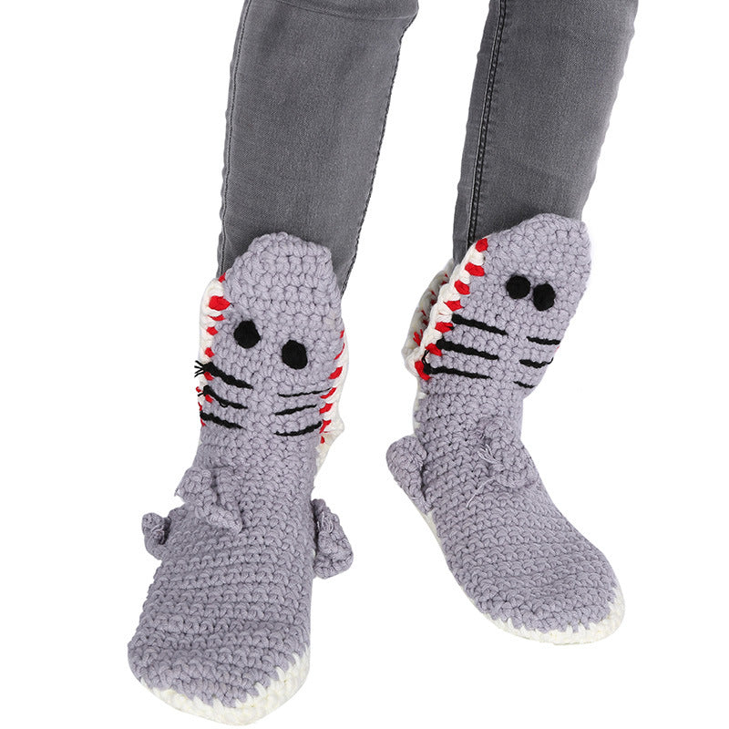 Crochet Shark Socks Crocheted