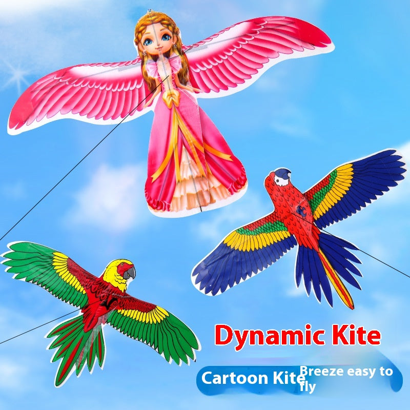 Kite Diy Material Package Handheld Fishing Rod Dynamic Kite Plastic Breeze Easy To Fly Small Kite