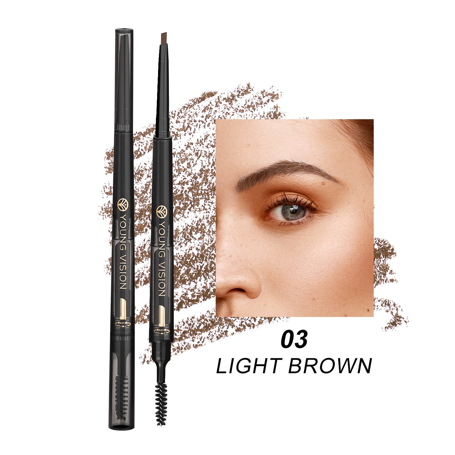 Fog Sense Three in One Eyebrow Pencil Waterproof Smear-Proof