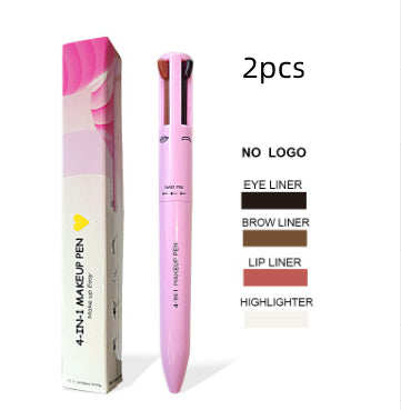 Four-In-One Cosmetic Brush Four-Color Highlight Lip Liner Eyeliner Eyebrow Pencil