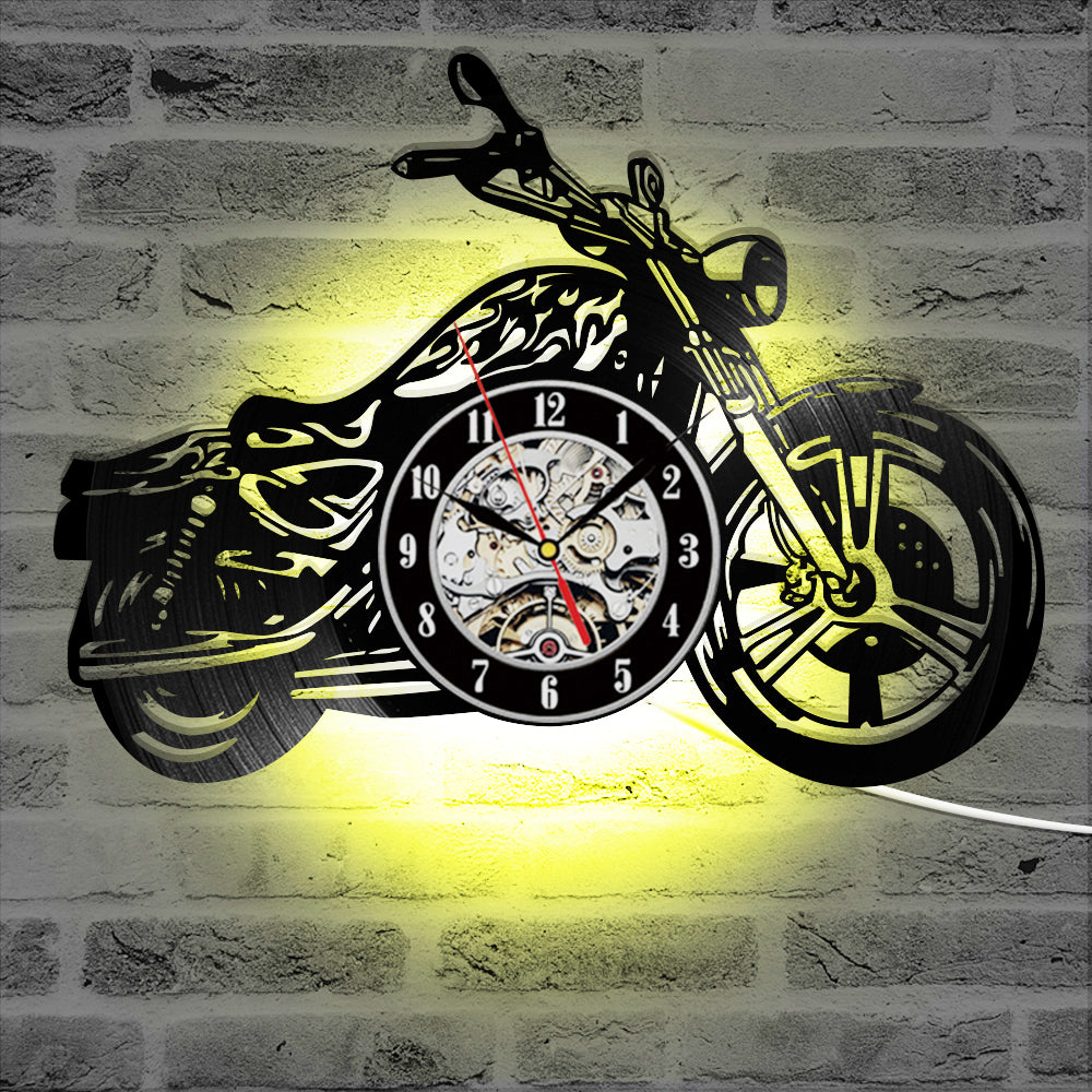 Creative 3D Classic Motorcycle Hollow Clock