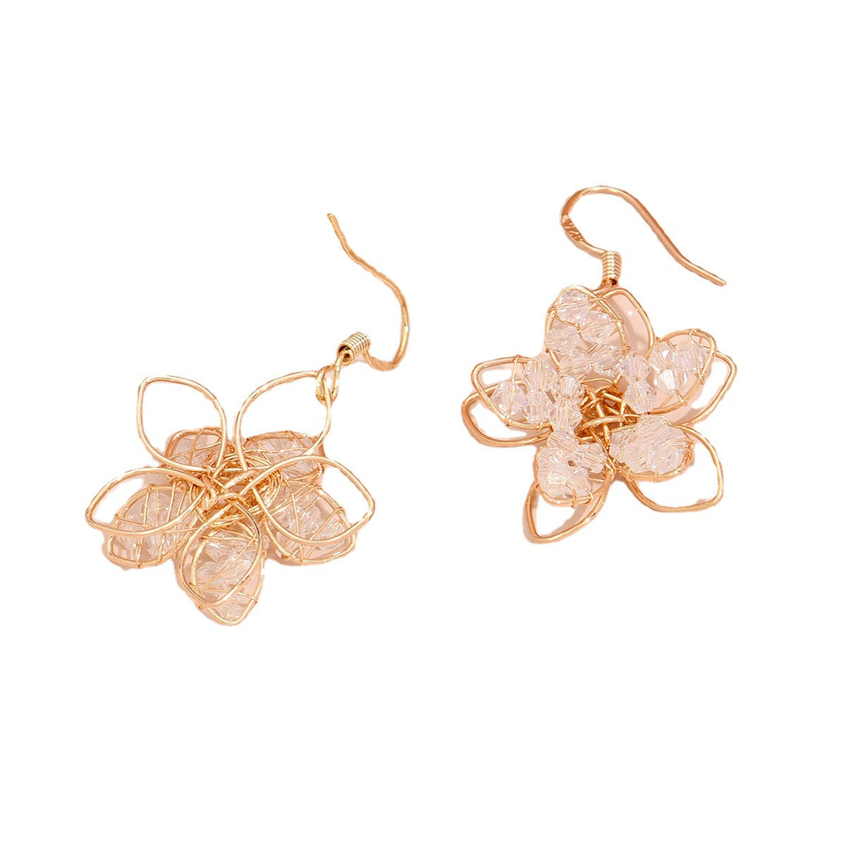 Creative Mini Five-pointed Star Crystal Flower Earrings