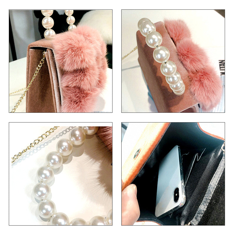 Hairball Velvet Small Square Bag