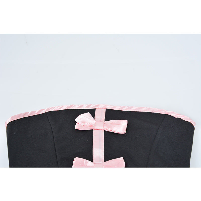 Design Sense Contrast Color Bow Tube Top Vest Women's Slim