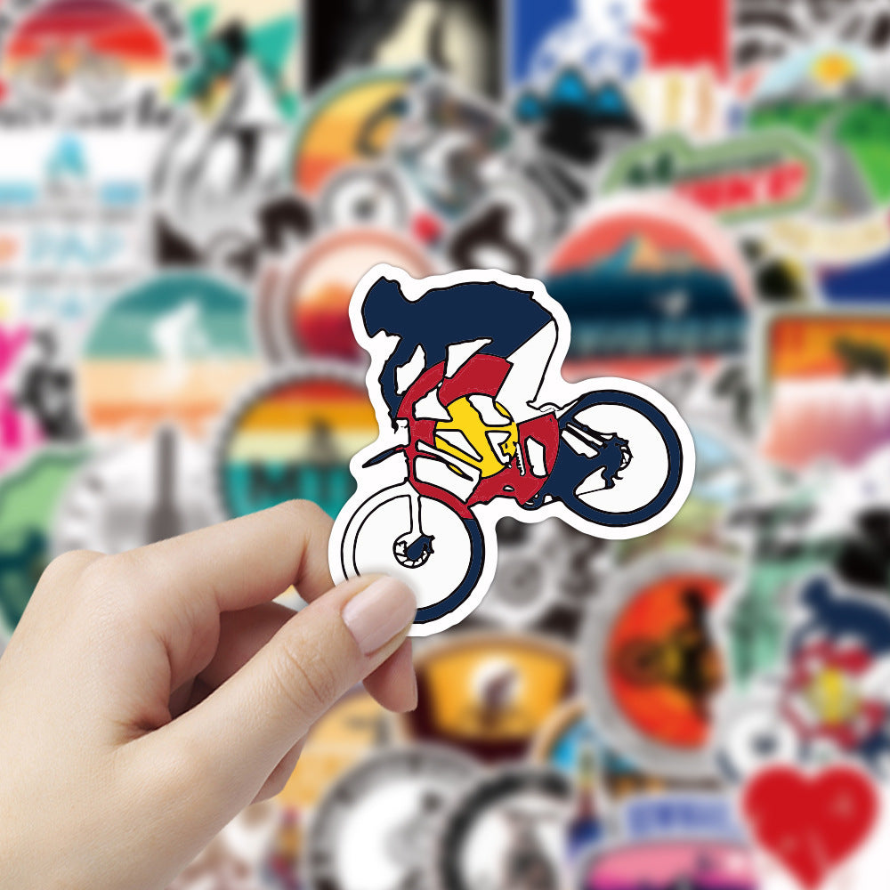 Mountain Bike Graffiti Stickers Waterproof Suitcase Notebook