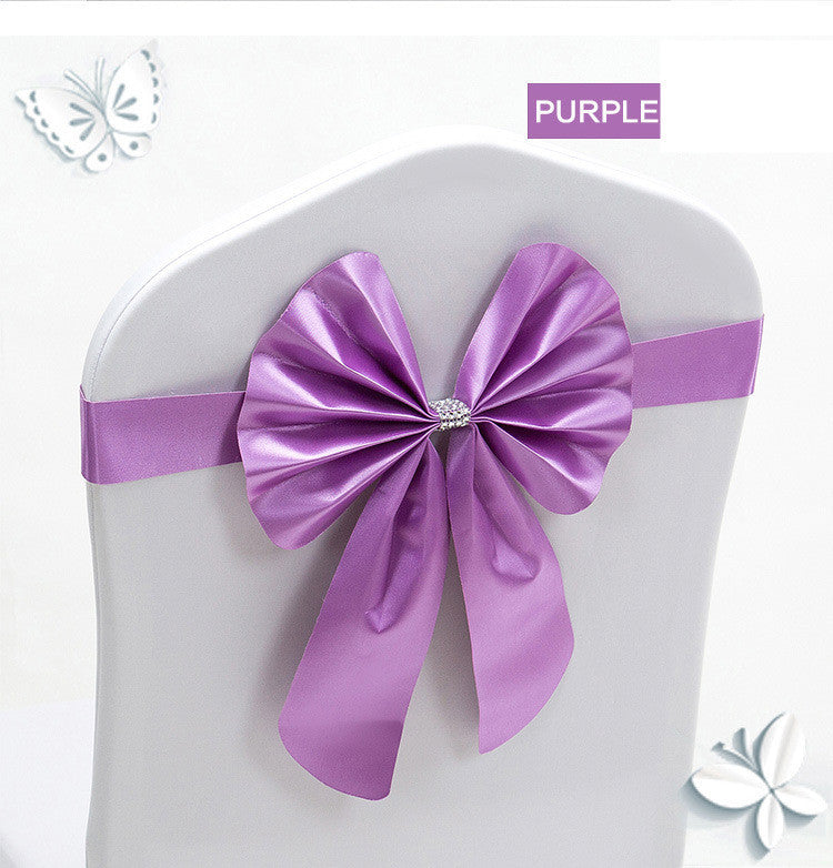 Hotel Wedding Free Elastic Chair Cover Bow Back Flower