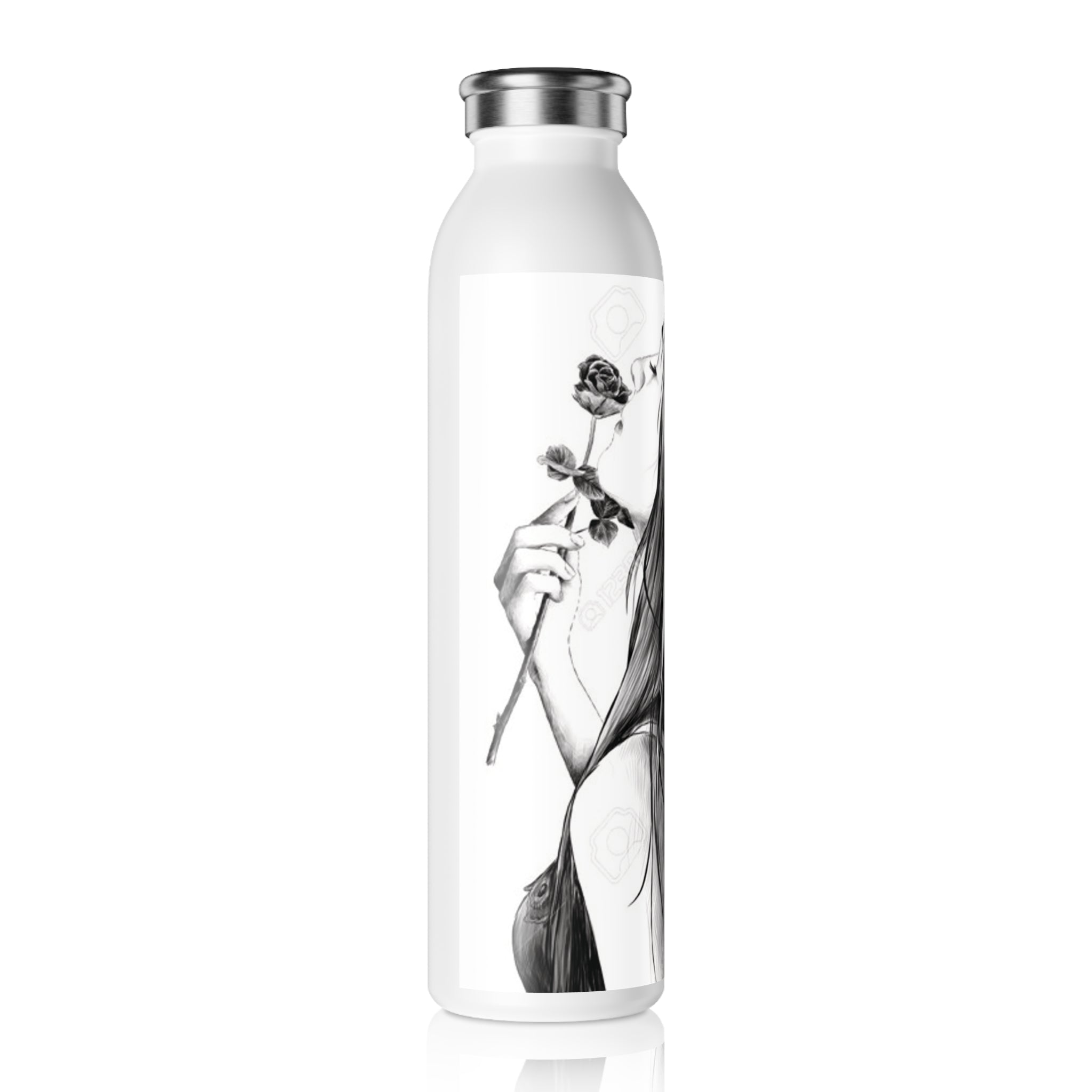 Rose Smelling Lady Slim Water Bottle