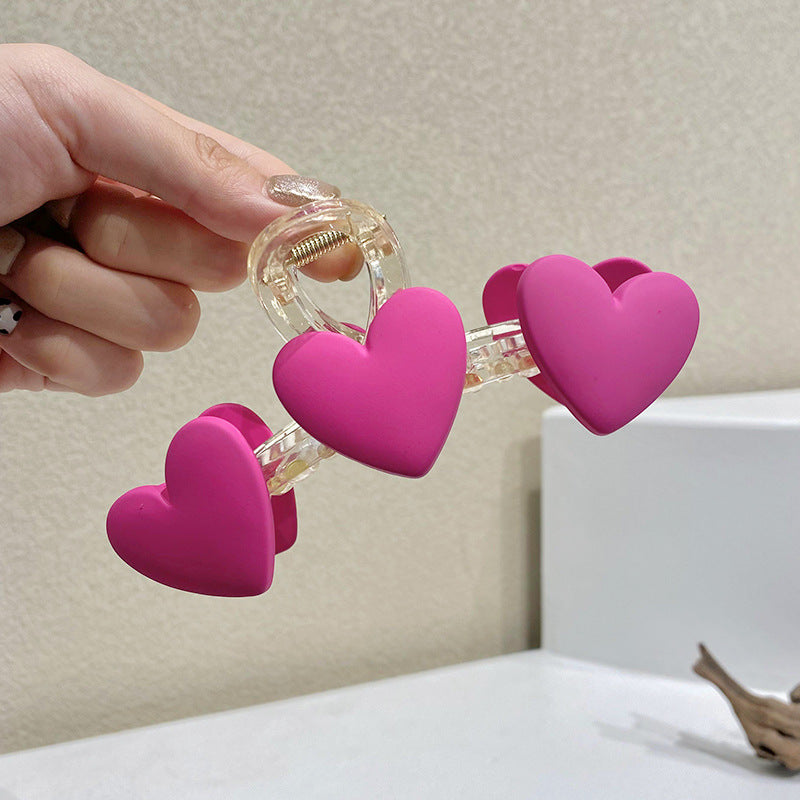 Color Love Clip Frosted Texture Back Head Hair Clip Hair Accessories Female