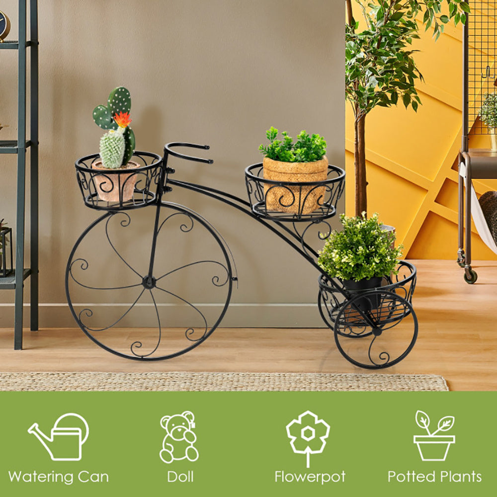 Tricycle Plant Stand Flower Pot Cart Holder In Parisian Style