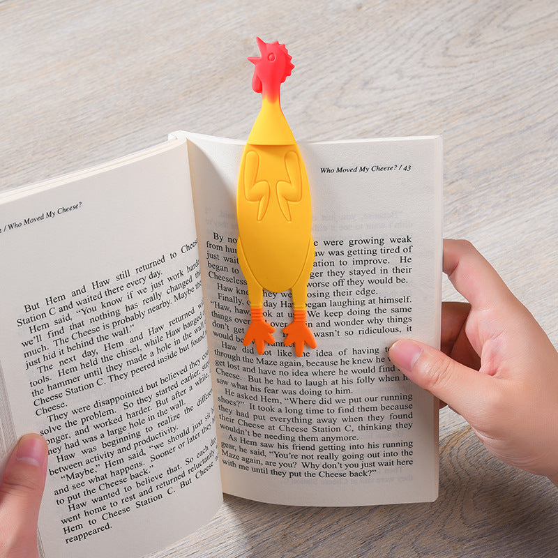 Fashion And Creative Silicone Bookmark Screaming Chicken