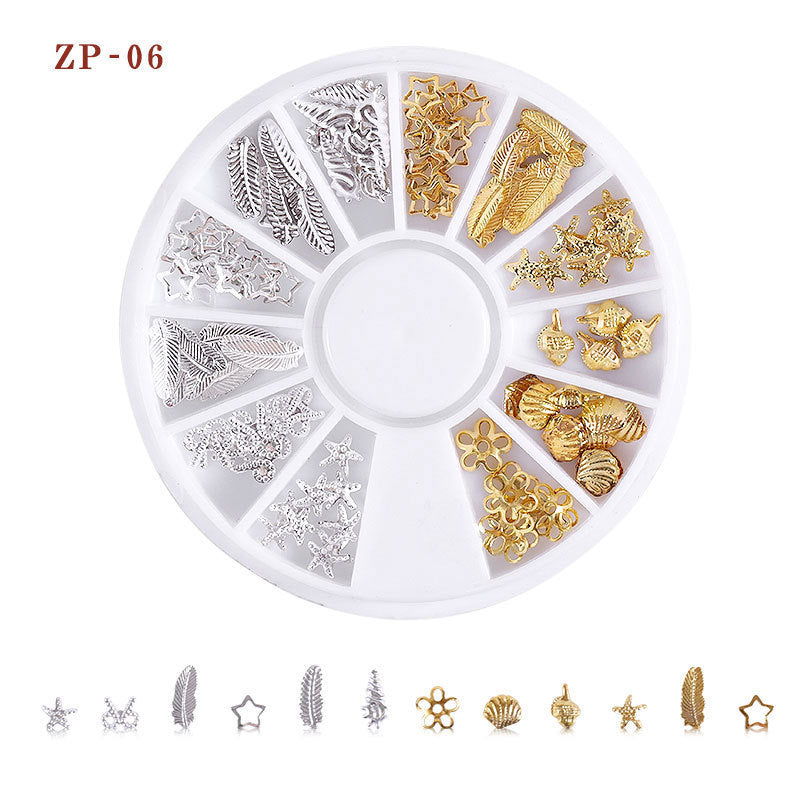 Nail Ornament Star Moon Rivet Hollow-Out Alloy Nails Decoration