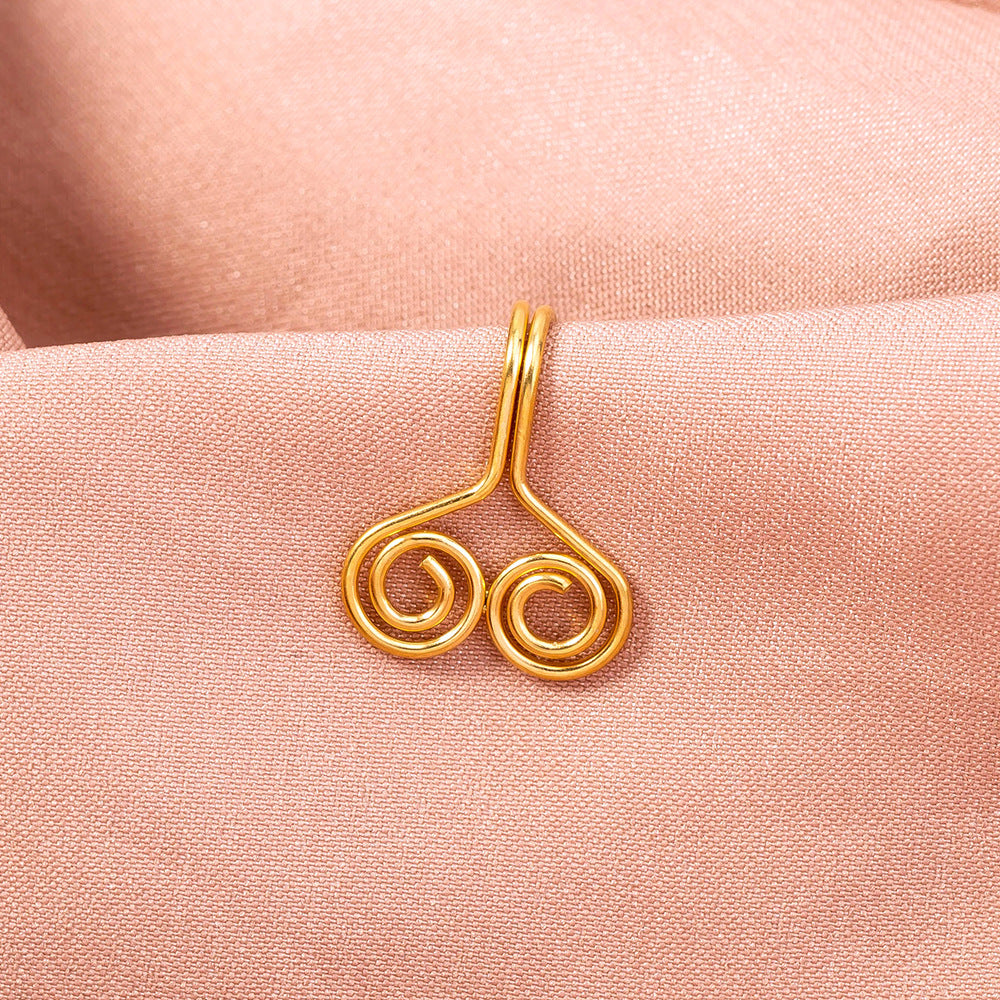 Golden Stainless Steel Nose Nails Simple Non-Puncture U-Shaped Nose Ring