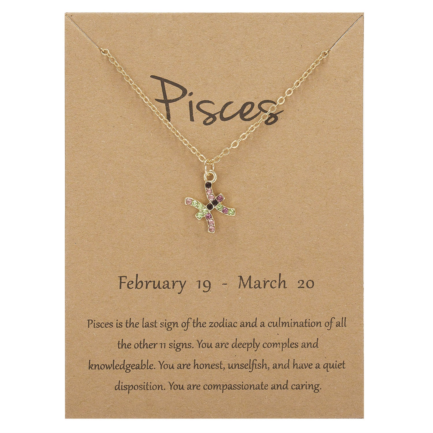 Pisces - Rhinestone Symbol Necklace