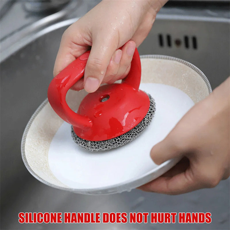 316 Chain Mill -Cast Iron Stainless Steel Scrubber W/Handle