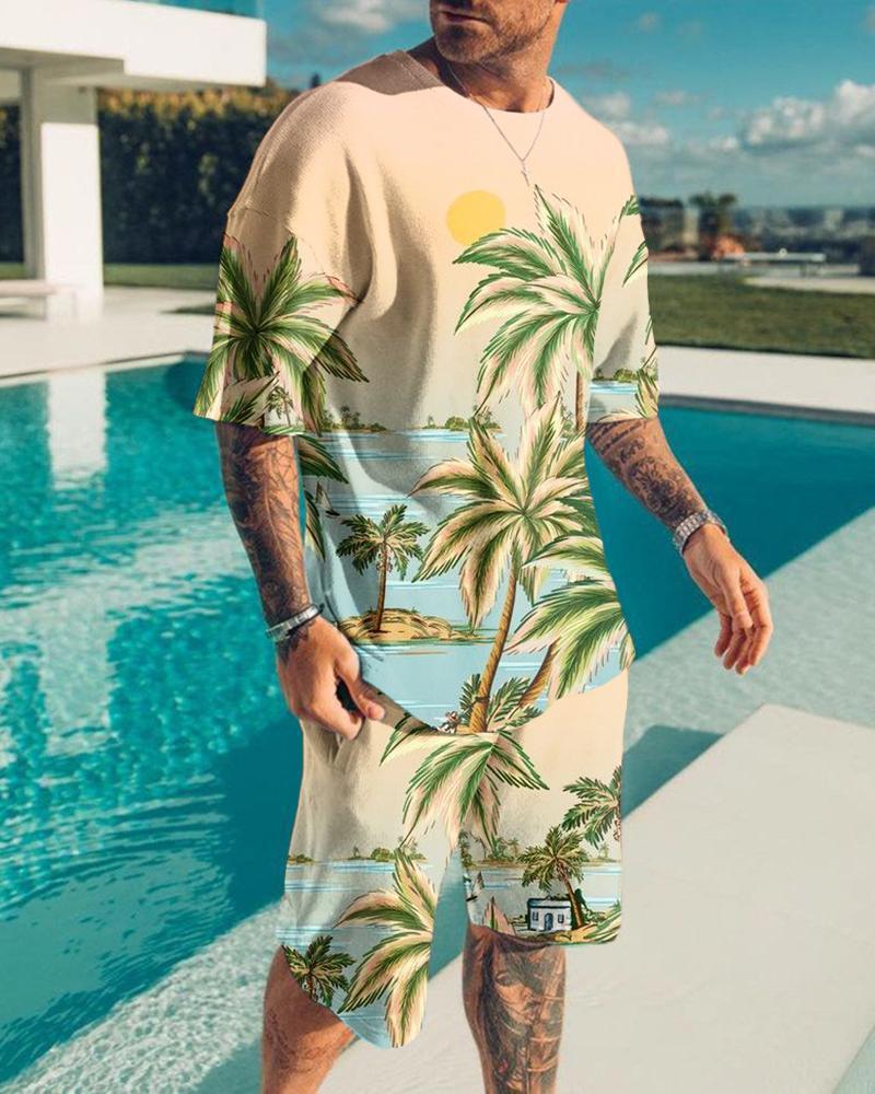 3D Digital Printing Men's T-Shirt Sports Suit