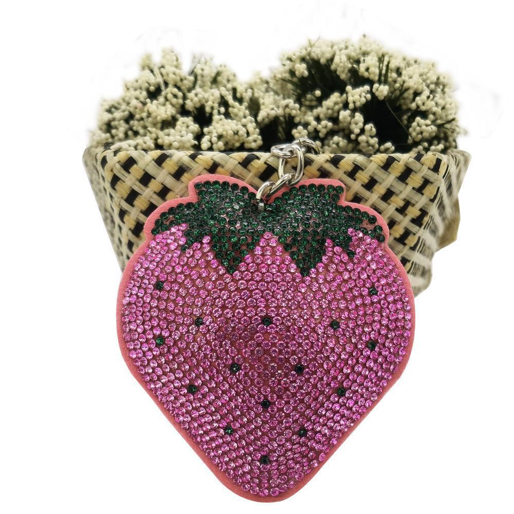 Rhinestone Creative Fashion Ornaments Strawberry Keychain