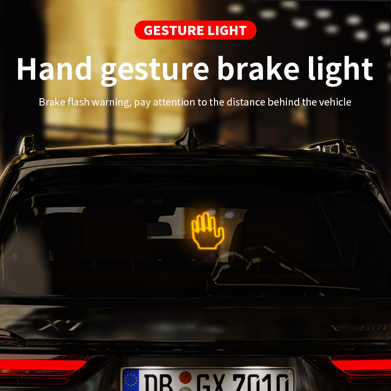 LED Stickers for Car Window, Car LED Sign Finger Lights Funny Car Accessory Gifts for Men, Hand Gesture Light for Car, Finger Gesture Light with Remote
