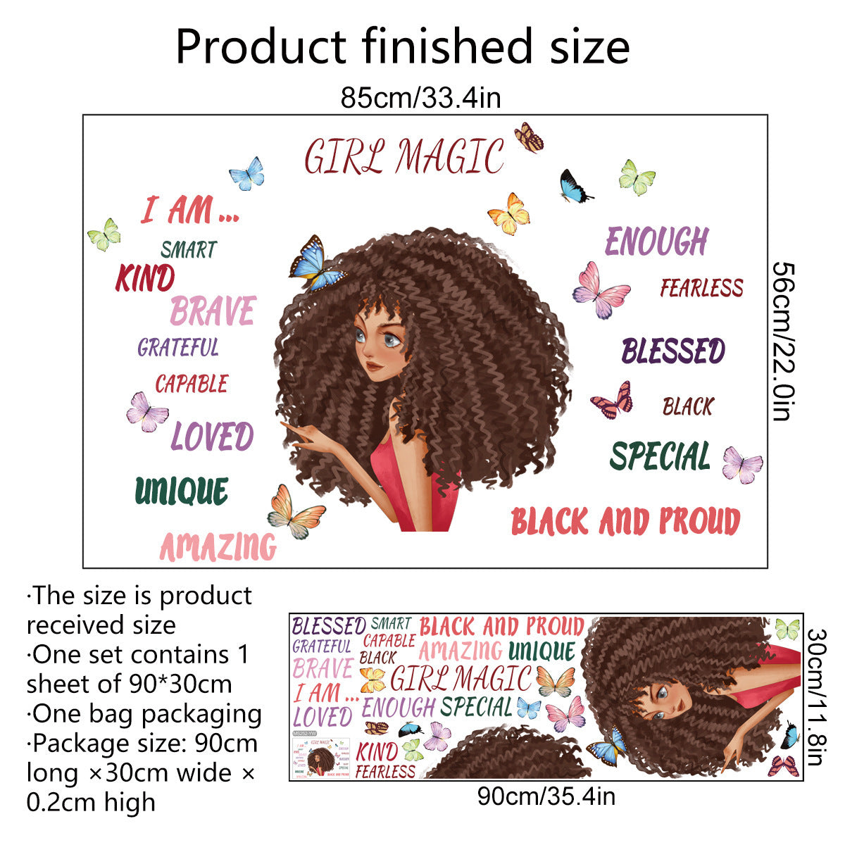 English Girl Inspirational Creative Decorative Wall Stickers