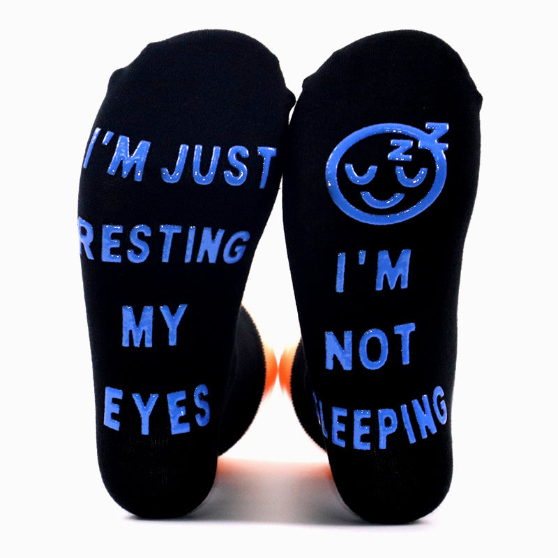 Creative Foot Letter Non-Slip Dispensing Knee-High Sports Socks