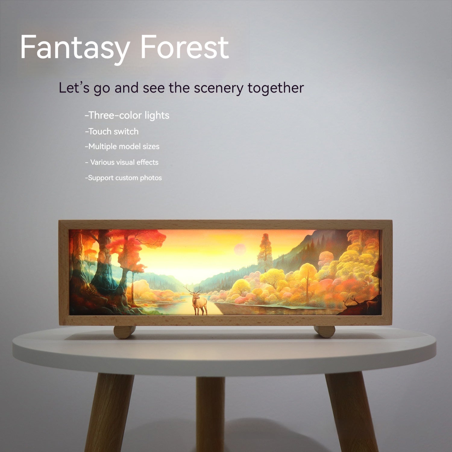 LED Light Box Touch Dimming Ambience Light Charging Small Night Lamp
