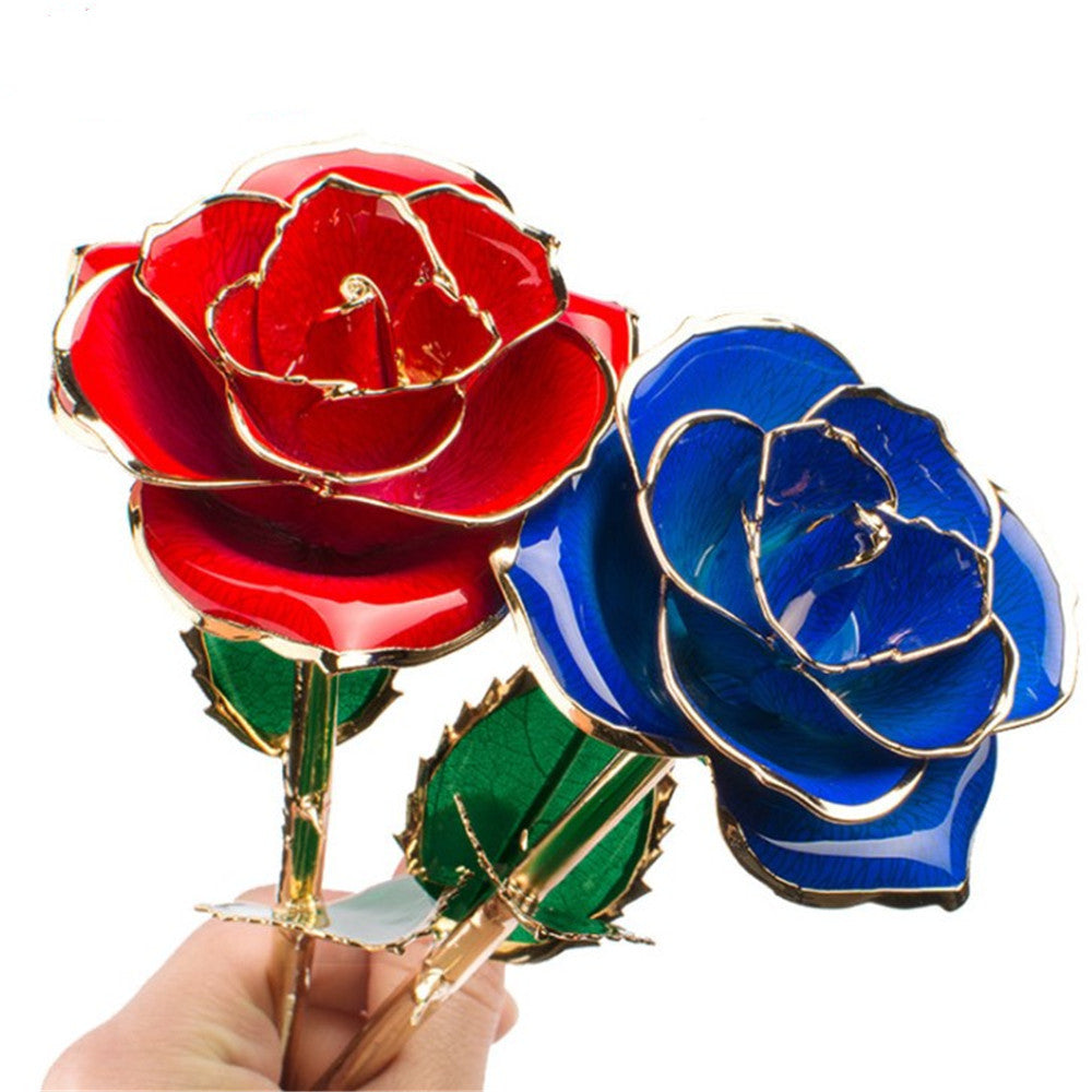 24K Gold-Plated Rose Flower With A Gift Box Valentine's Day Gift