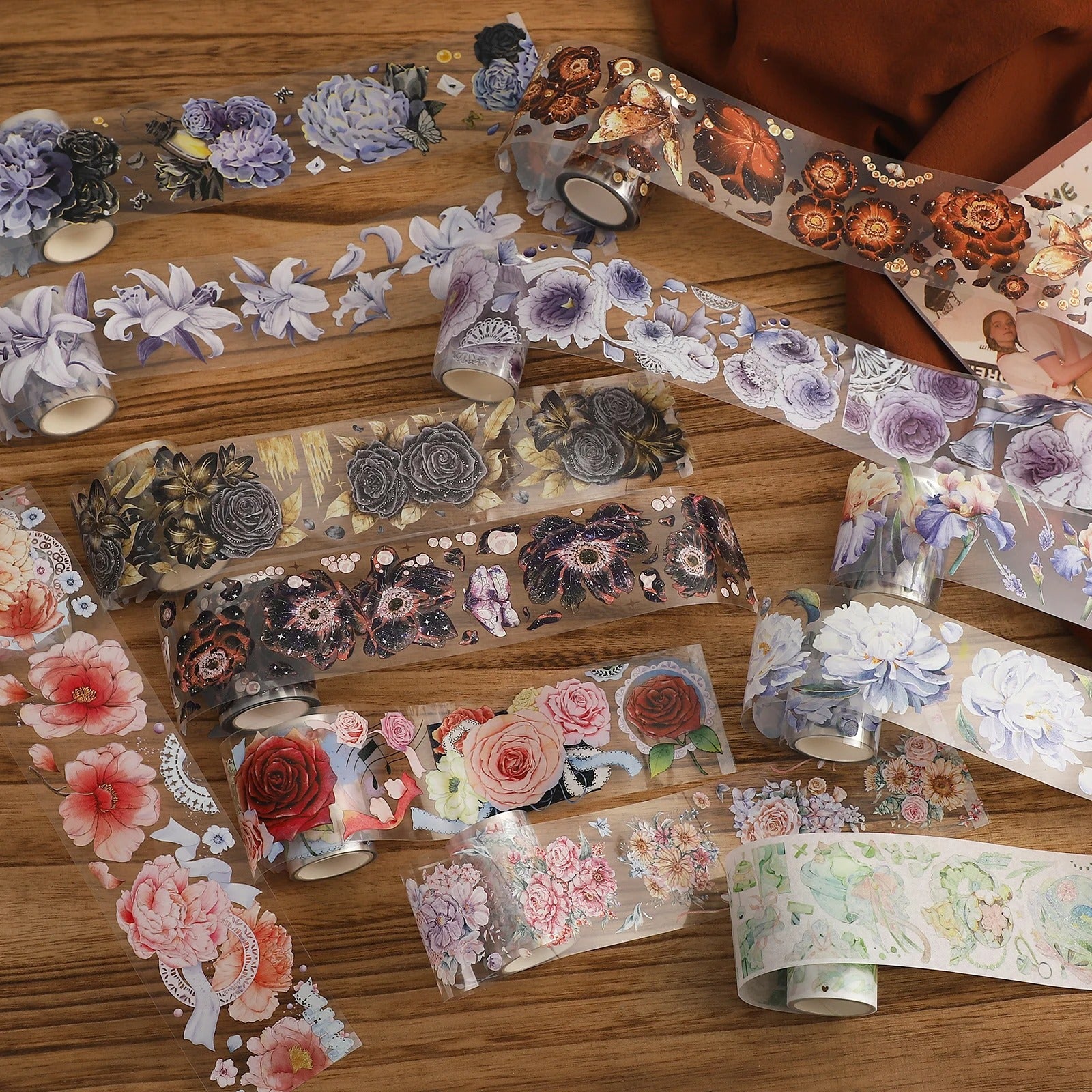 200mm500mm Roll Antique Landscaping Flower Washi Paper PET