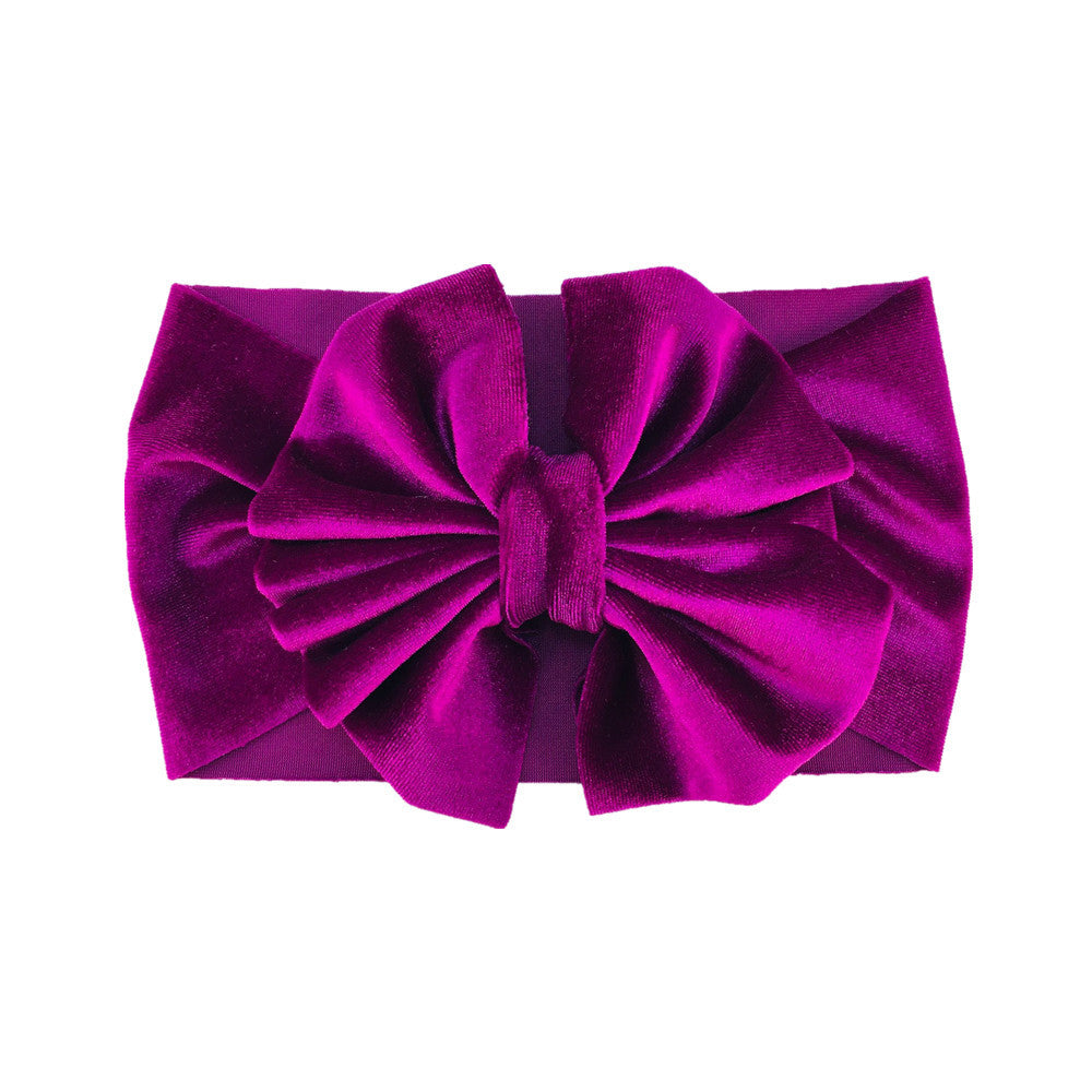Headband Oversized Gold Velvet Bow