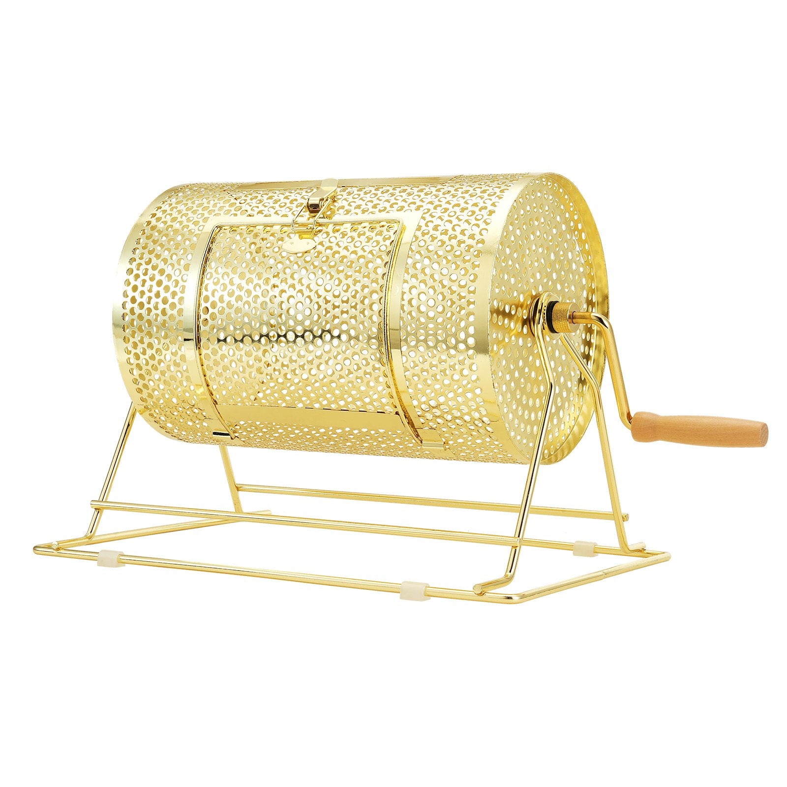 Raffle Drum,Holds 2500 Tickets, Metal Lottery Spinning Drawing With Wooden Turning Handle,11.6 X 7.48 Inch Brass Plated Raffle Ticket Spinning Cage, For Bingo Ballot Pa
