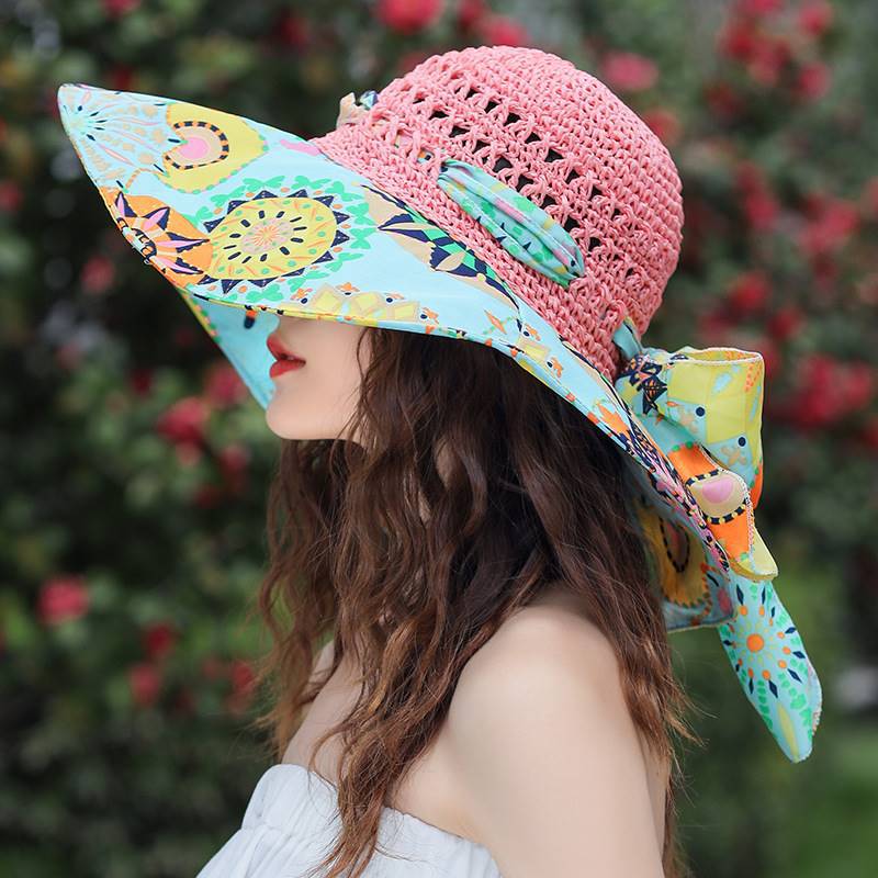 Summer Beach Sun Hat Beach Green Straw Hat For Women