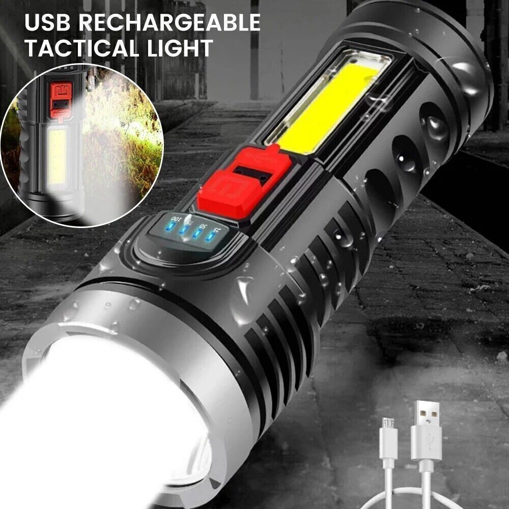 3500000LM LED Flashlight Super Bright Torch USB Rechargeable Lamp High Powered