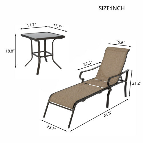 3-Piece Set Of Terrace Lounge Chairs