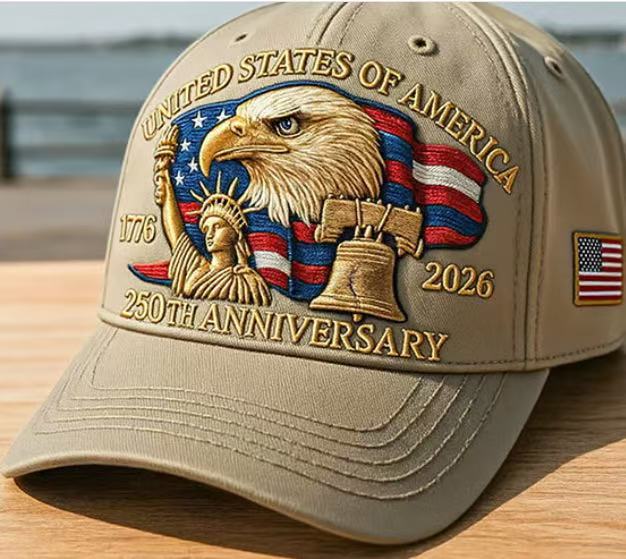 Embroidered American Eagle Head Baseball Cap - America 250th Anniversary Commemorative Design - Cotton Blend Adjustable Snapback Hat For Men And Women